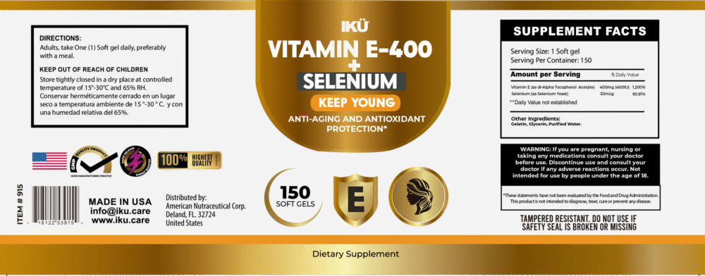 Vitamin E-400 + Selenium - Vitamins and Supplements